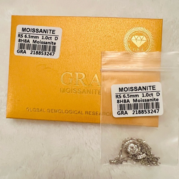 Moissanite 1 CT D Color VS1 925 Sterling Silver Pendant Necklace 💎 - Picture 4 of 8